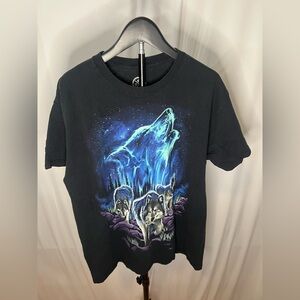 Black Wolf Graphic Short Sleeve Tee - Black